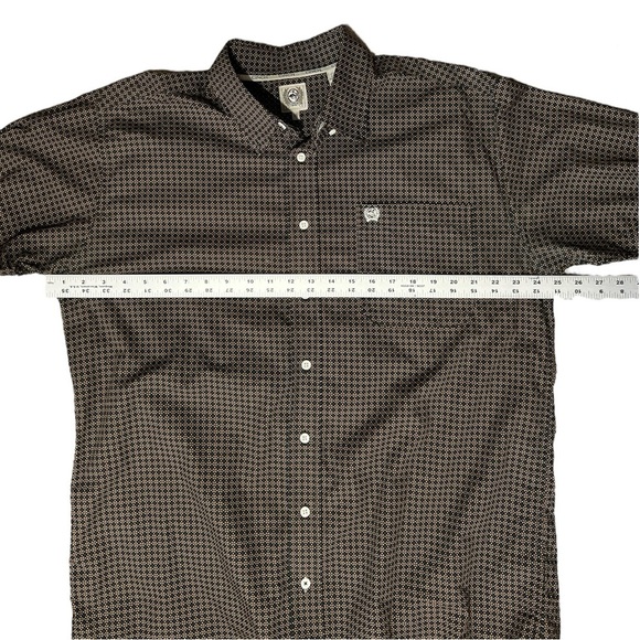CINCH Button Down Long Sleeve sz XXL Brown Black White Print MTW1105041 Cotton - Picture 3 of 7